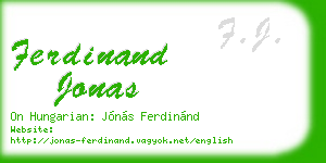 ferdinand jonas business card